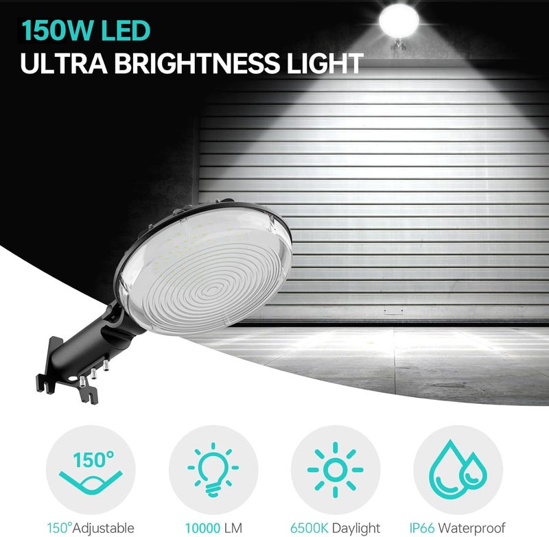 JOY ANAN LED Barn Light, 150W Dusk to Dawn LED Outdoor Light with 20000LM 6500K Daylight, IP66 Waterproof Security Exterior Street Light with 150°Adjustable Angle, Ultra-Bright & Easy to Install - Image 2